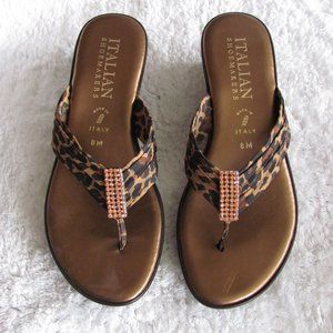 Leopard Print Flip Flops Size 8M